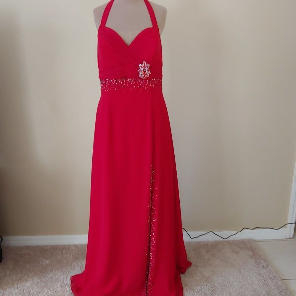 (14) NWT Gorgeous Plus Size 16 Red Evening Gown by WOW - Picture 5 of 5